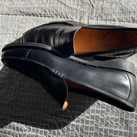 Santori Venetian style loafers black leather size 8 HANDMADE MADE IN ITALY main image 7
